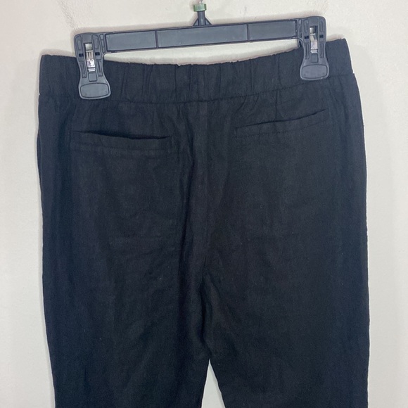 Love tree black linen blend straight leg drawstring waist leg size M - Picture 4 of 11